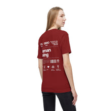 Load image into Gallery viewer, Unisex Graphic T-shirt 100% Human Being Ingredient Label, Inspirational Tees, Funny Gift for Friends, Quirky Casual Wear, Eco-Friendly Tee, Birthday Present