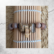 Load image into Gallery viewer, Champagne Druzy & Chunky Jasper Chips in Essential Oil Bracelet