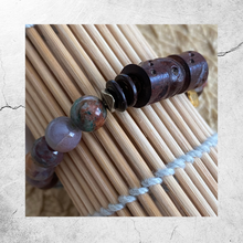 Load image into Gallery viewer, Esssential Oil Bracelet || Tibetan Pyrite and Carved Wood