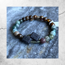 Load image into Gallery viewer, Tiger Eye and Fancy Jasper Essential Oil Bracelet