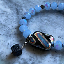 Load image into Gallery viewer, Baby Blues & Black Hematite Essential Oil Bracelet
