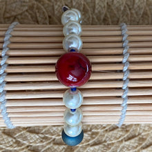 Load image into Gallery viewer, The Lone Star Bracelet || Pearls, Agates, Red Glass & the Lone silver Star