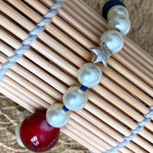 Load image into Gallery viewer, The Lone Star Bracelet || Pearls, Agates, Red Glass & the Lone silver Star