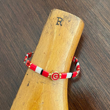 Load image into Gallery viewer, Tila Bead Stretch Bracelet Featuring Solitary Alphabet Letter for Women/Youth, Stackable Bracelets, Initial Bracelet, Colorful Tile Bracelet