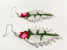 Load image into Gallery viewer, PRE-ORDER SINGLE LONG-STEM ROSE FRINGE EARRINGS