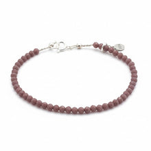 Load image into Gallery viewer, Purple tiny beads, minimalist bracelet, sterling silver clasp and accent beads on a background of white