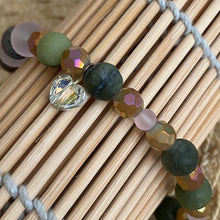 Load image into Gallery viewer, Iridescent Lava Beads and Crystal Hearts Diffuser Bracelet || Size 6.5