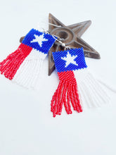 Load image into Gallery viewer, Texas Flag Beaded Earrings