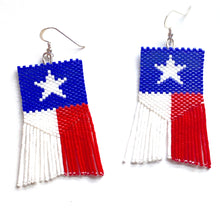 Load image into Gallery viewer, Texas Flag Beaded Earrings