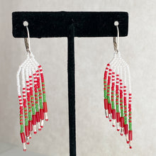 Load image into Gallery viewer, Pastel Wings of Glory. Stately Fringe Earrings Dipped in Gold.