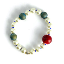 Load image into Gallery viewer, The Lone Star Bracelet || Pearls, Agates, Red Glass & the Lone silver Star
