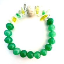 Load image into Gallery viewer, Green Aventurine, Agate chips & White Lava Bead Diffuser Bracelet || Stretch Bracelet