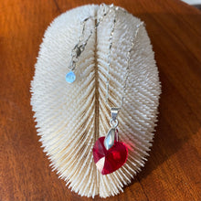 Load image into Gallery viewer, Ruby's Heart - a Fine Crystal Heart-shaped Pendant dazzles on a Silver Chain