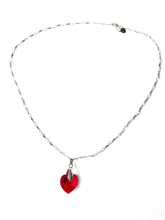 Load image into Gallery viewer, Ruby's Heart - a Fine Crystal Heart-shaped Pendant dazzles on a Silver Chain