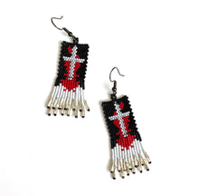 Load image into Gallery viewer, "White as Snow" Handwoven Fringe Earrings