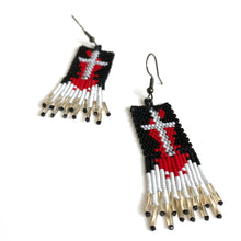 Load image into Gallery viewer, "White as Snow" Handwoven Fringe Earrings