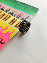 Load image into Gallery viewer, Black and Neon Handwoven Beaded Ring