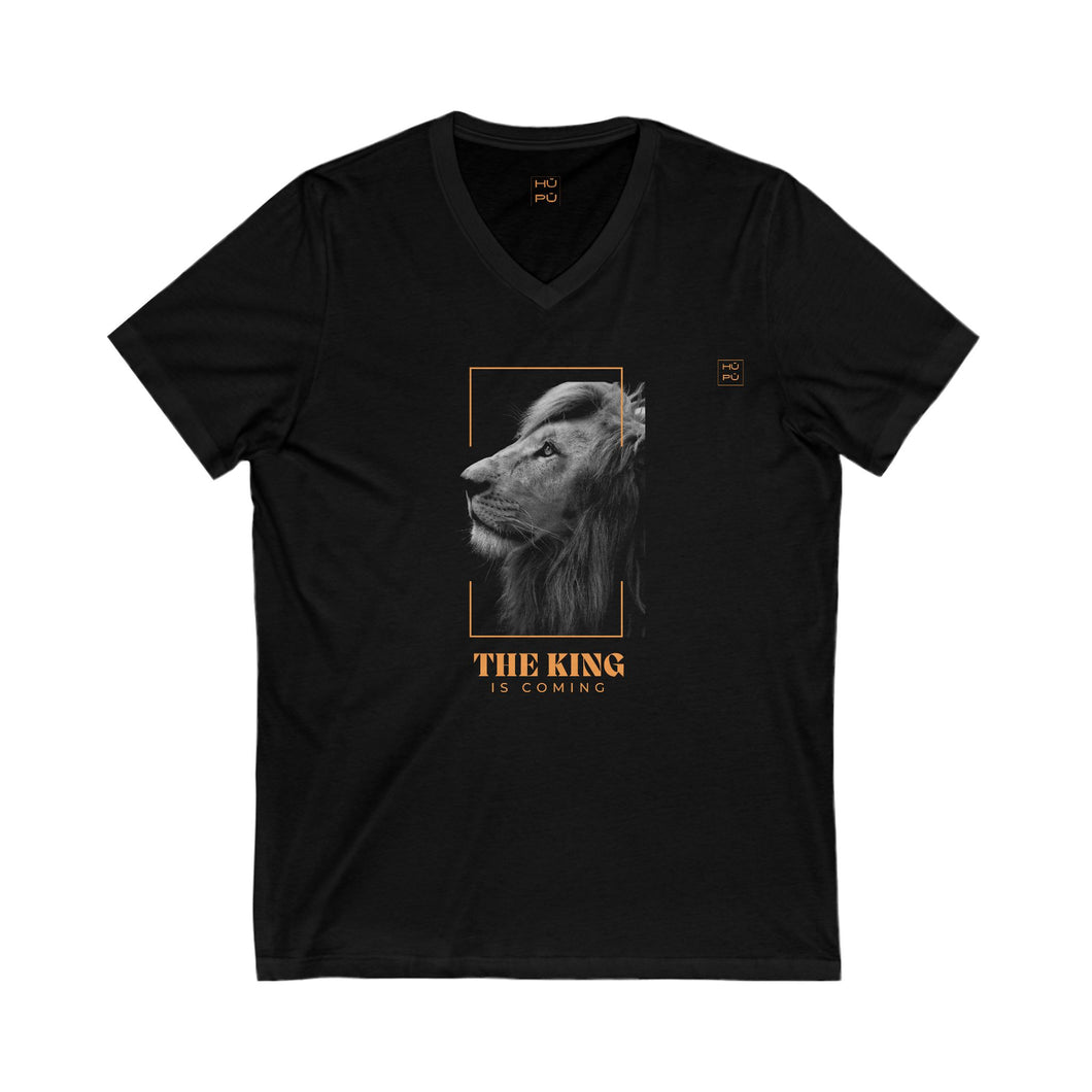 V-Neck Tee, 100% cotton, Lion Graphic 