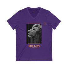 Load image into Gallery viewer, The King is Coming, Daniel 7:14 Bible Verse 100% cotton V-Neck Tee
