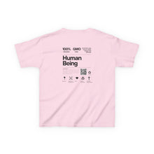 Load image into Gallery viewer, Youth Graphic Tee, 100% Human Being Ingredient Label, Inspirational T-Shirt, Fun Kids T-Shirt, 100% US Cotton Shirt, Playful Kid&#39;s Clothing, Everyday Wear, Gift for Kids
