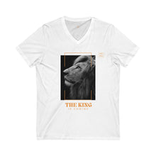 Load image into Gallery viewer, The King is Coming, Daniel 7:14 Bible Verse 100% cotton V-Neck Tee
