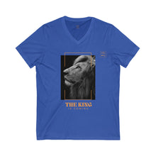 Load image into Gallery viewer, The King is Coming, Daniel 7:14 Bible Verse 100% cotton V-Neck Tee
