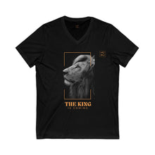 Load image into Gallery viewer, The King is Coming, Daniel 7:14 Bible Verse 100% cotton V-Neck Tee
