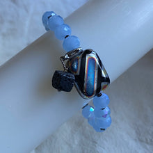 Load image into Gallery viewer, Baby Blues &amp; Black Hematite Essential Oil Bracelet
