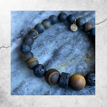 Load image into Gallery viewer, Matte Tiger Eye Essential Oil Bracelet
