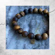 Load image into Gallery viewer, Matte Tiger Eye Essential Oil Bracelet
