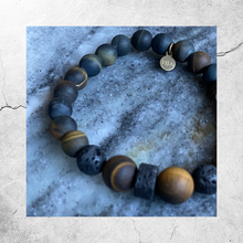 Load image into Gallery viewer, Dark Tiger Eye Beaded Essential Oil Bracelet
