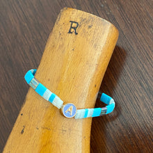 Load image into Gallery viewer, Tila Bead Stretch Bracelet Featuring Solitary Alphabet Letter for Women/Youth, Stackable Bracelets, Initial Bracelet, Colorful Tile Bracelet
