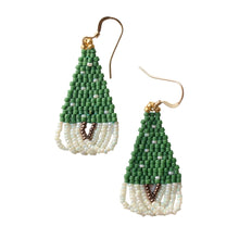 Load image into Gallery viewer, Beaded Christmas Tree Drape Earrings
