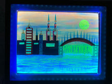 Load image into Gallery viewer, &quot;Spires&quot; - Original Black Light Art by Steven Hardy - Frame &amp; UV light included
