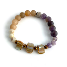 Load image into Gallery viewer, Mother of Pearl, Amethyst, Jasper &amp; Agates || Stretch Bracelet
