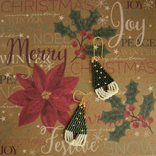 Load image into Gallery viewer, Beaded Christmas Tree Drape Earrings
